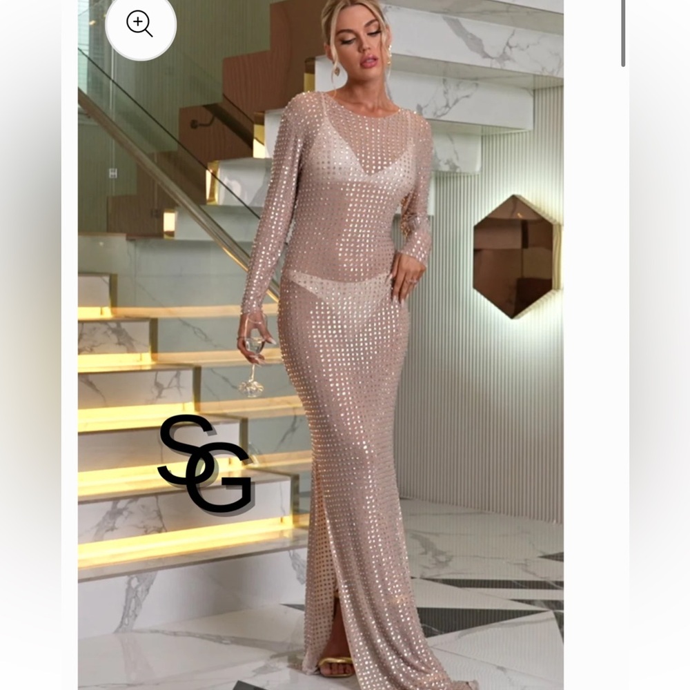 Crystal Maxi Mesh Dress